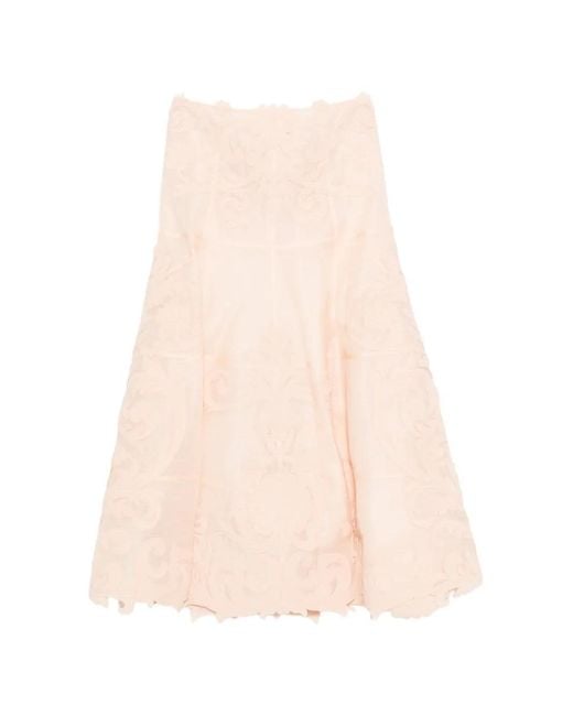 Zimmermann Natural Floral-Pattern Midi Skirt