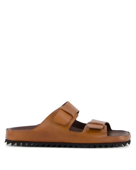 Officine Creative Brown Leather Slides for men