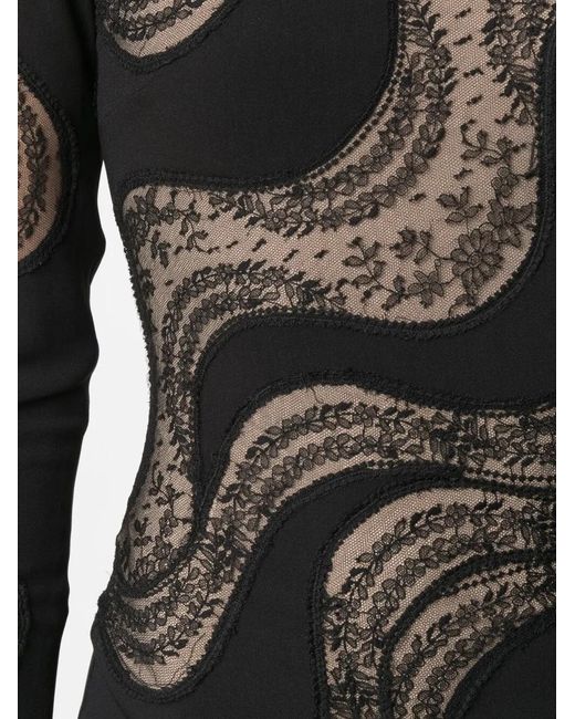 Stella McCartney Black Makenzie Wave Lace-Insert Dress
