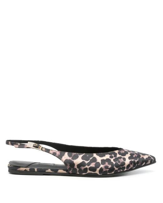 Le Silla White Leopard Ballet Flats