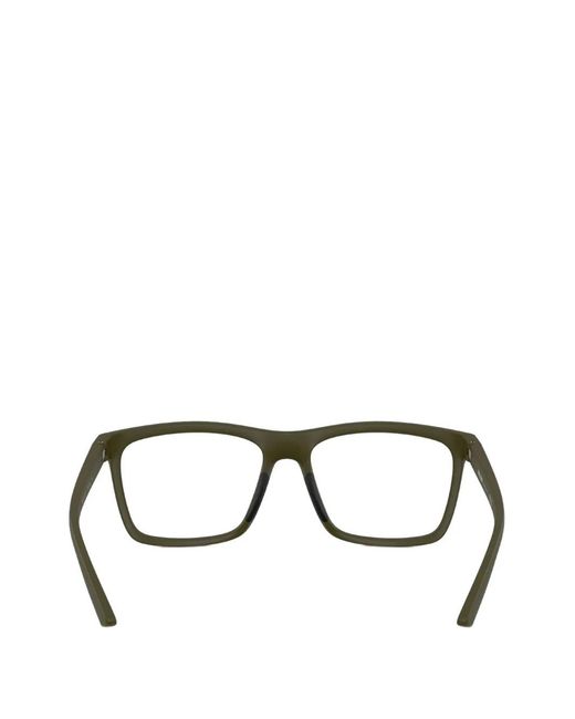 Prada Linea Rossa Black Rectangle-Frame Glasses
