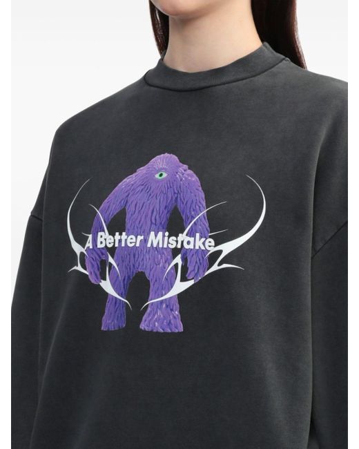 A BETTER MISTAKE Gray Graphic-print Sweatshirt