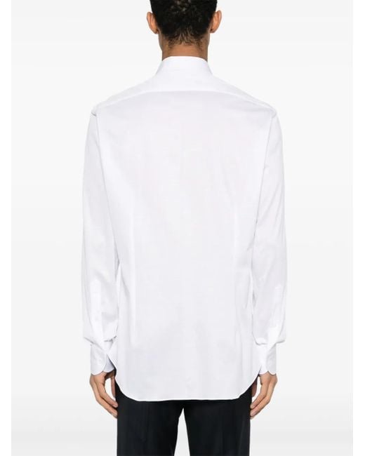 Fray White Cotton Jersey Shirt for men