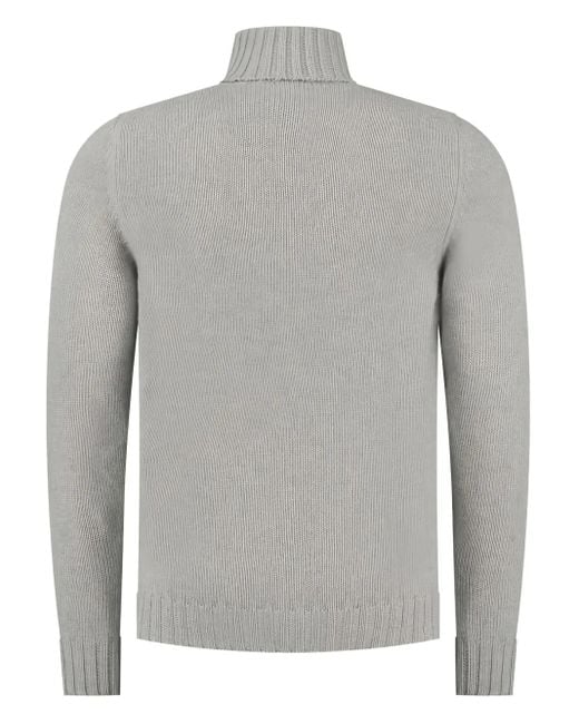 Fedeli Gray Roll-Neck Sweater for men