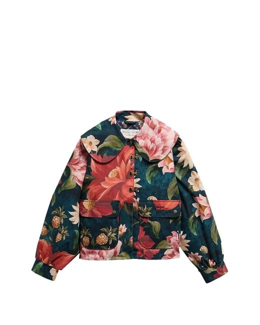 Barbour X Farm Rio Floral-Print Collared Jacket