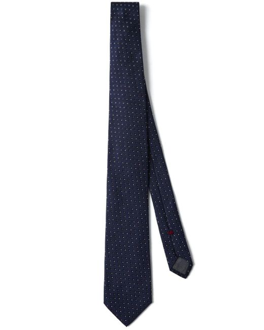 Brunello Cucinelli Blue Geometric-jacquard Silk Tie for men