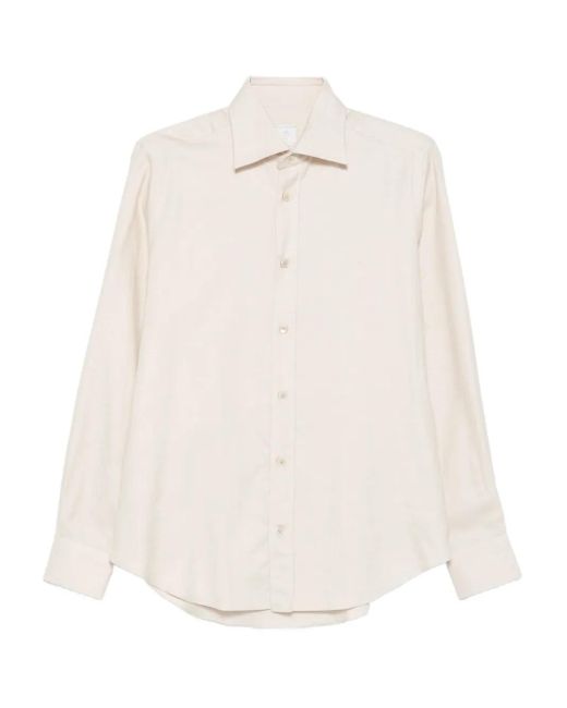 Camicia A Maniche Lunghe di Eleventy in White da Uomo