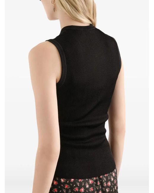 Dolce & Gabbana Black Ribbed Sleeveless Tank Top