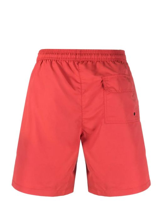 Heron Preston Red Logo-patch Drawstring Swimming Trunks for men