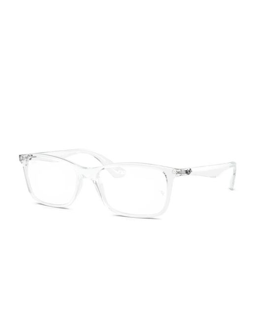 Ray-Ban White Rectangle-Frame Glasses