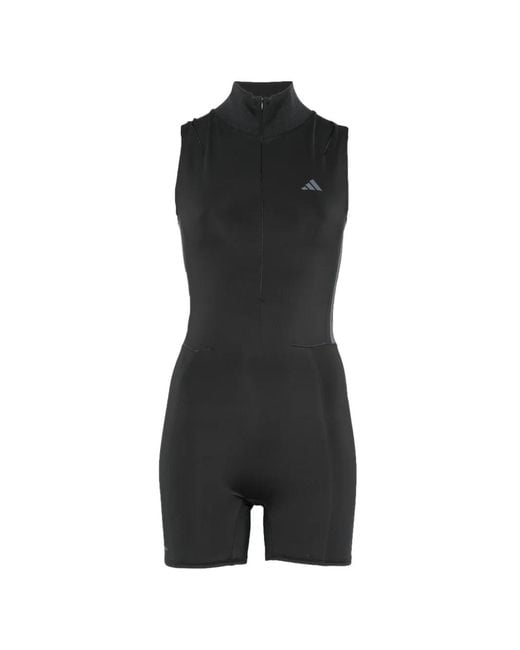 Adidas Black X Entire Studios Logo-Print Jumpsuit