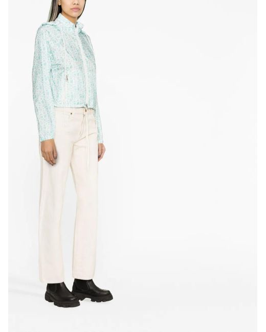 Moncler Blue Pattern Long-Sleeved Casual Jacket