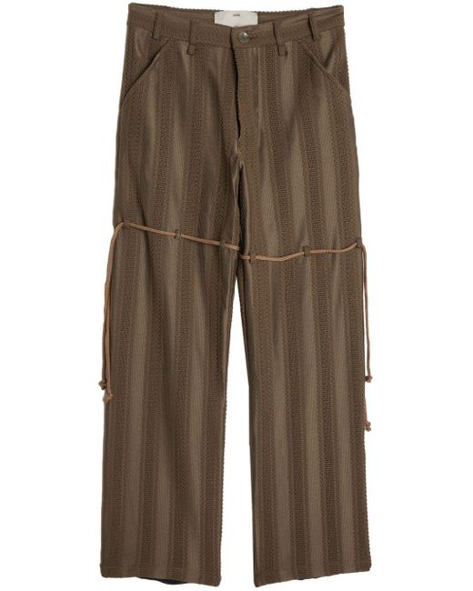 Song For The Mute Brown Chain-lace Wide-leg Trousers for men