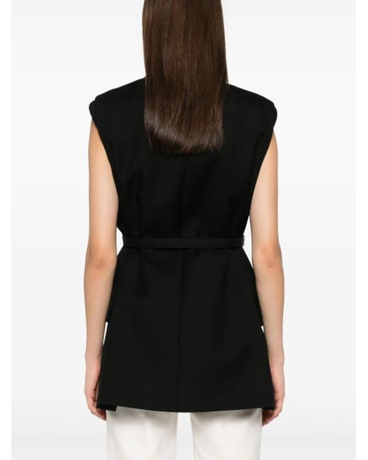 Jil Sander Black Wool Sleeveless Coat