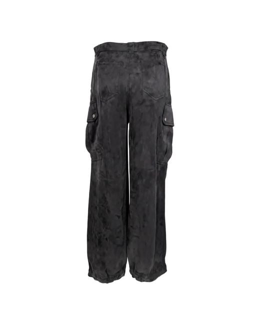 Pinko Black Washed-Effect Cargo Pants