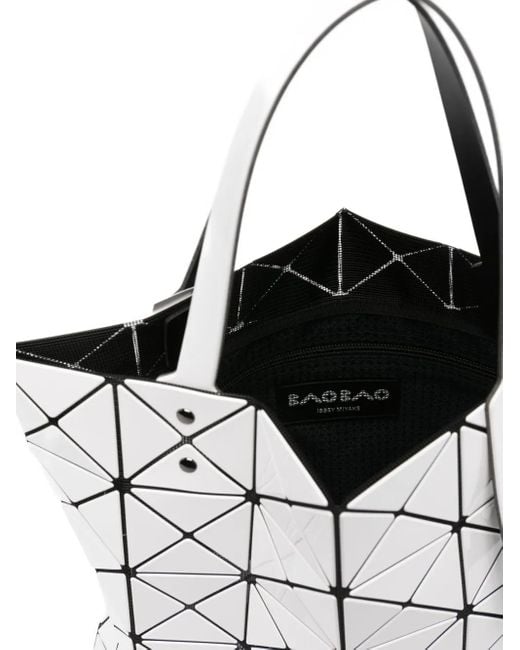 Issey Miyake White Lucent Geometric-Pattern Tote Bag