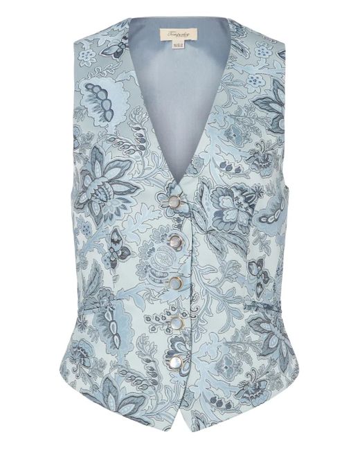 Temperley London フローラル ベスト Blue