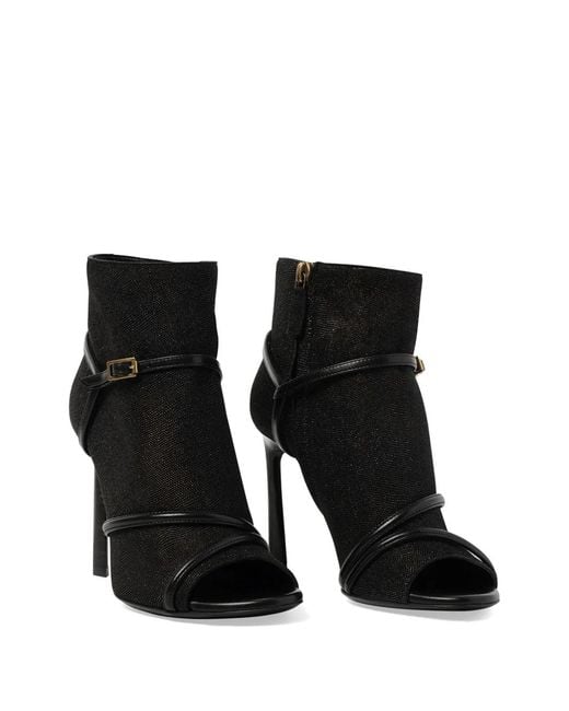 Lanvin Black Buckle-Strap Open-Toe Sandals