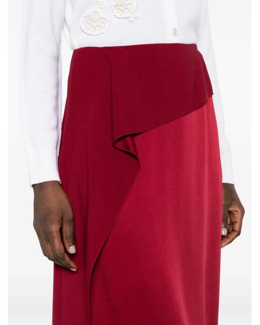 Erdem Gedrapeerde Midi-Rok in het Red