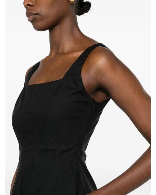 Marc Ellis Black Square-Neck Midi Dress