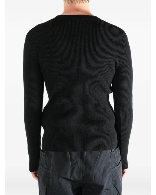 Our Legacy Black Rib-Knit Sweater for men
