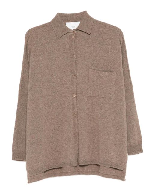 Vanisé Brown Pocket Button Knitwear