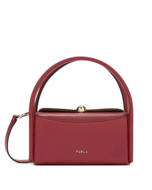 Furla Red Mini Nicole Logo-Detail Tote Bag
