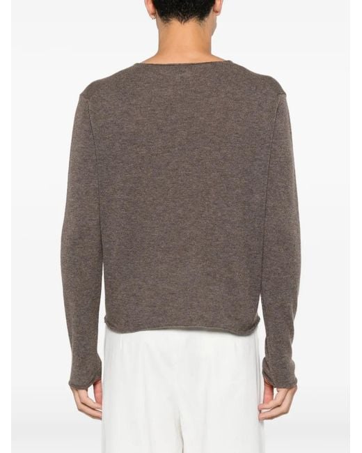 Second/Layer Brown Weezur Raw-Edge Sweater for men
