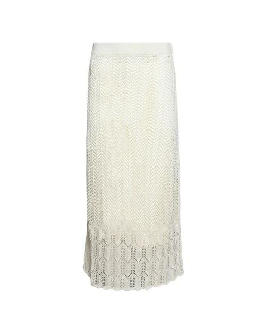 Jil Sander White Side-Slit Maxi Skirt