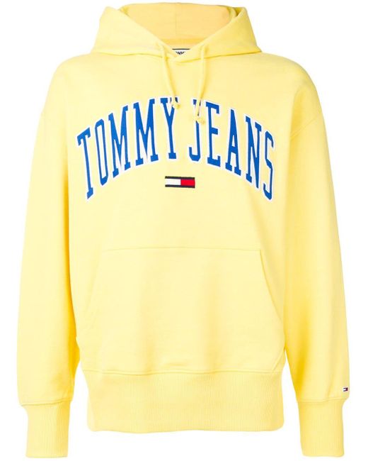 Tommy Hilfiger Yellow Logo Hooded Sweatshirt for men