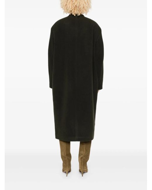 Isabel Marant Black Button-Front Patch-Pocket Coat