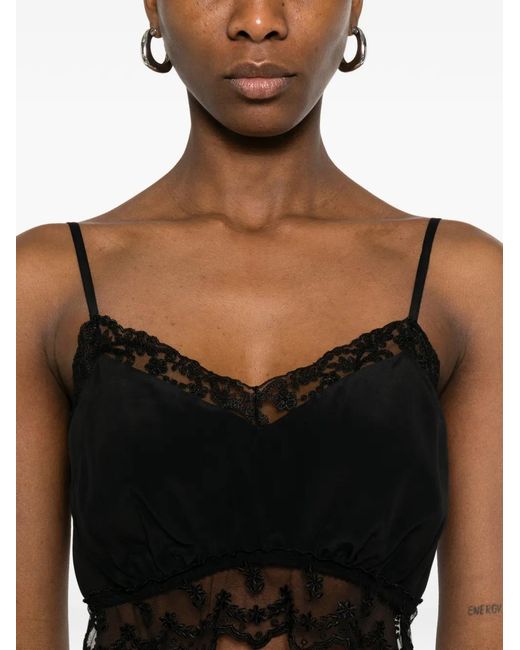Simone Rocha Top Met Kant in het Black