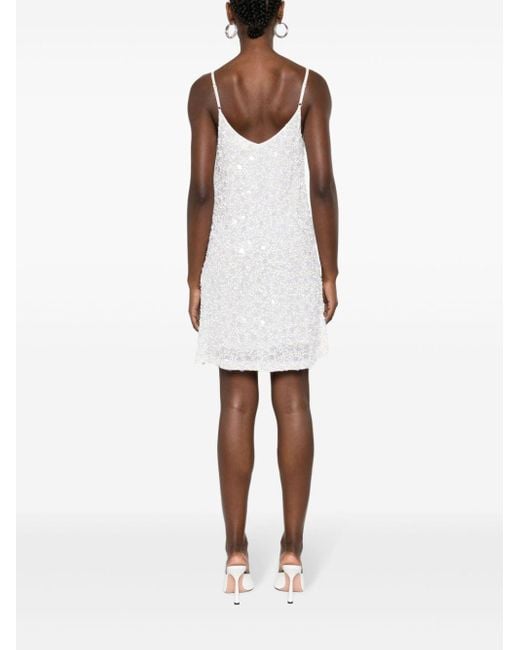 P.A.R.O.S.H. Sequin-embellished Mini Dress White