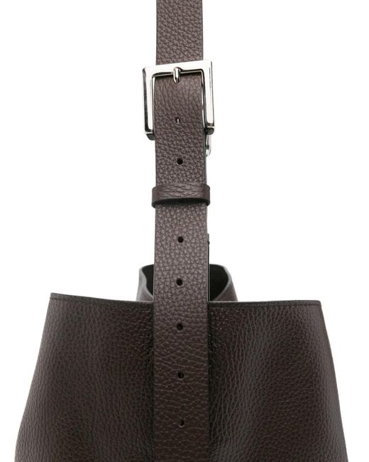 P.A.R.O.S.H. Brown Buckle Leather Tote Bag