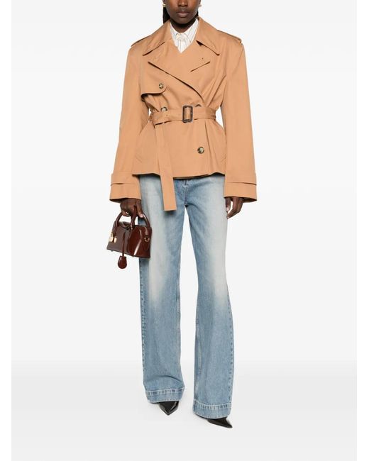 Stella McCartney Natural Belted Double-Breasted Jacket