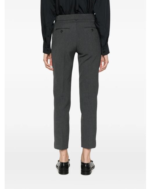 Peserico Gray Straight-Leg Tailored Trousers