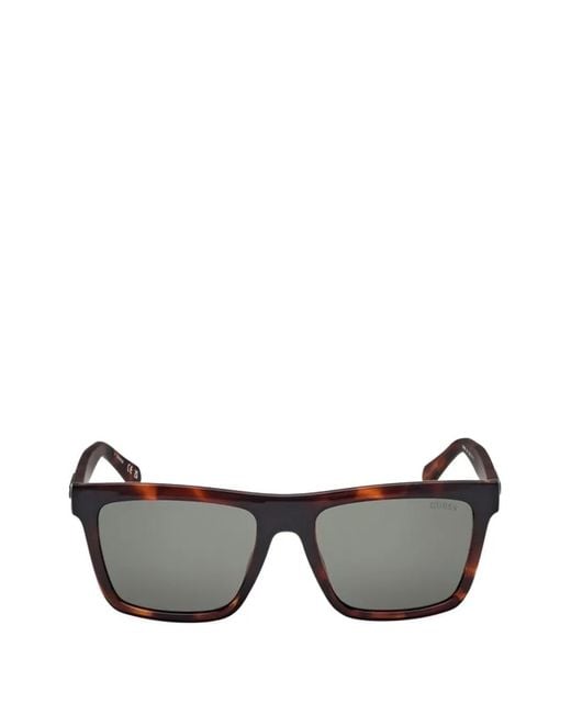 Guess Gray Tortoiseshell-Effect Rectangle-Frame Sunglasses