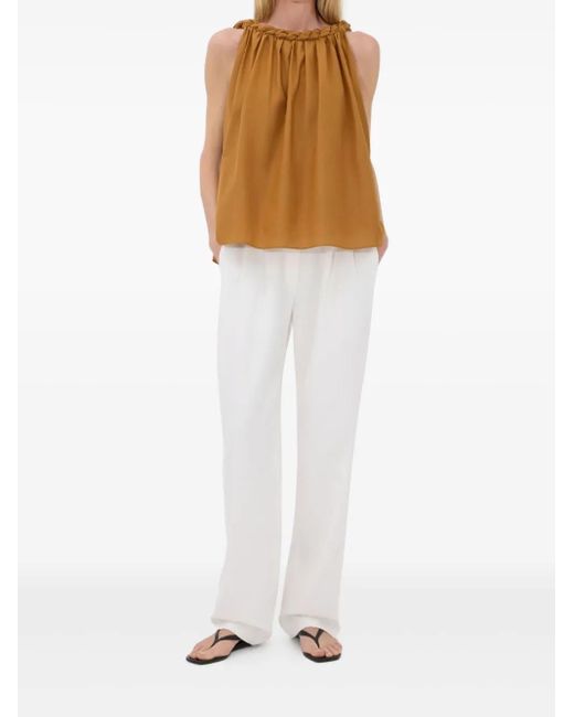 Loulou de Saison Brown Garino Braided-Neck Top