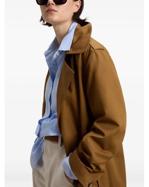 Woolrich Natural Trench Ceinturé À Boutonnière Croisée