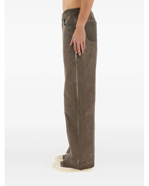 Rick Owens Brown Geth Side-Stripe Cotton Jeans for men