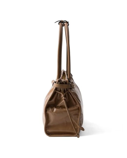 Prada Brown Large Bonnie Tote Bag