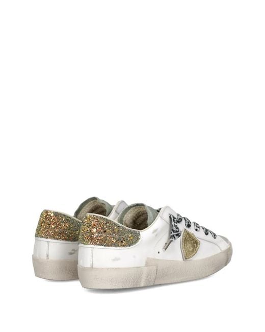 Philippe Model White Prsx Sneakers Mit Glitter-Patch