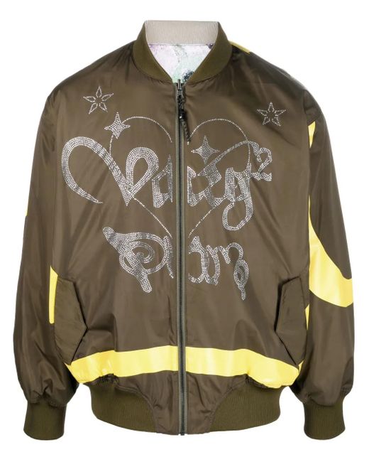 Perks And Mini Green Varg 2.0 Reversible Bomber Jacket