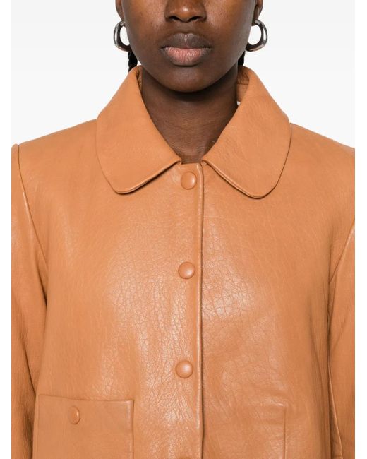 Ba&sh Jack Met Opgestikte Zak En Peter Pan Kraag in het Orange