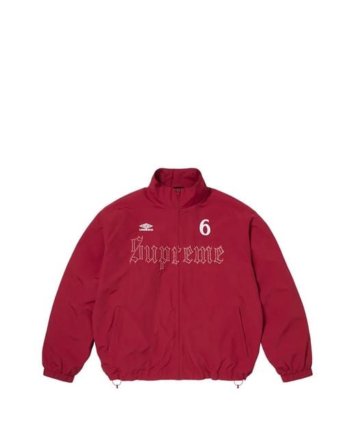 Supreme Red X Umbro Rhinestone Track Jacket for men