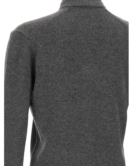 Lacoste Gray Half-Zip Embroidered Sweater for men