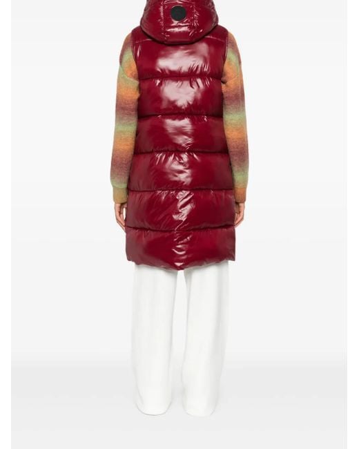 Save The Duck Red Hooded Zip-Up Gilet