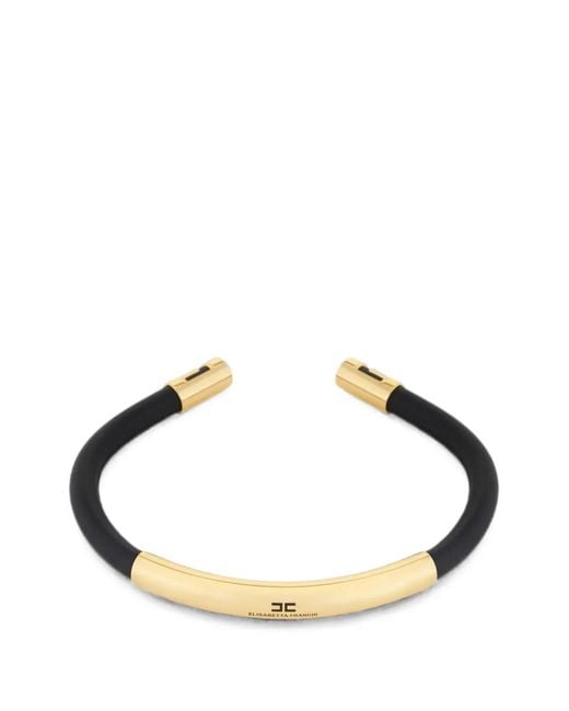 Elisabetta Franchi Metallic Necklace With Jewel Plaque