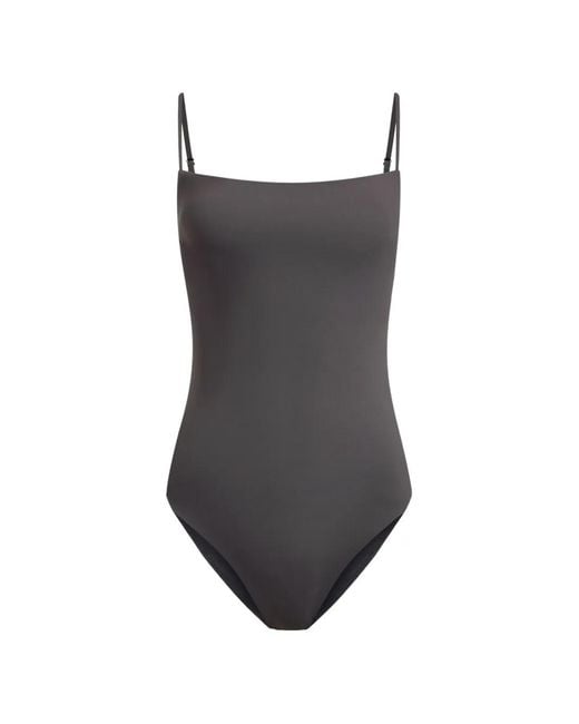 12 STOREEZ Gray Open-Back Swimsuit