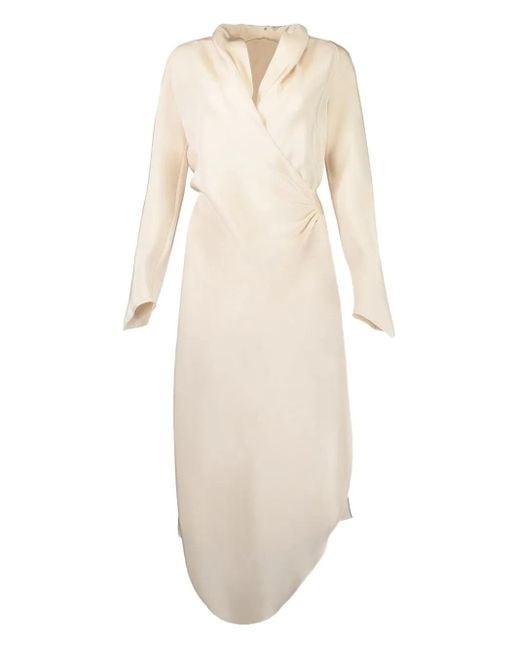 Peter Cohen Natural Victor Asymmetric Midi Dress
